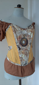 Corset Coeur lin steampunk