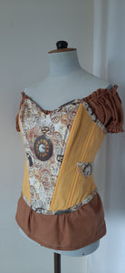 Corset Coeur lin steampunk