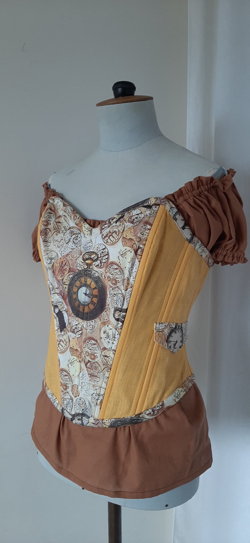 Corset Coeur lin steampunk