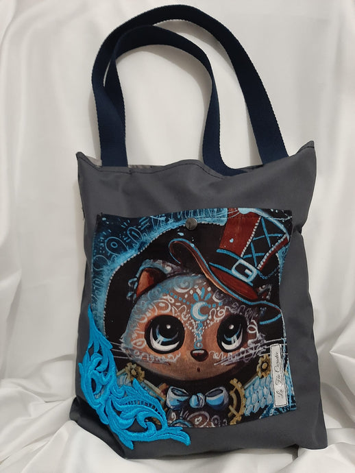 Tote bag Chat Steampunk