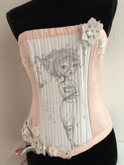 Corset fée rose